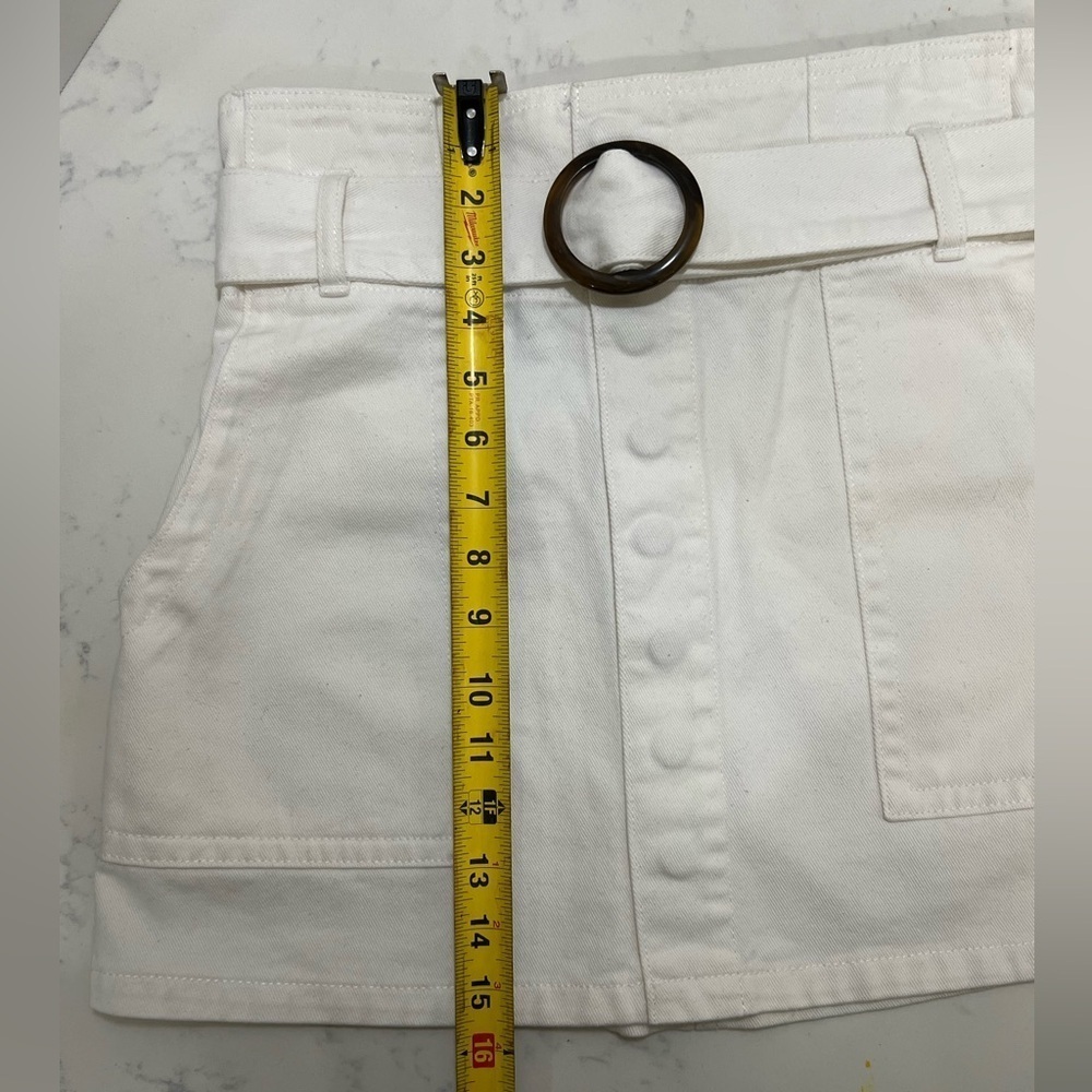 White Mini Skirt with Belt - Picture 7 of 10